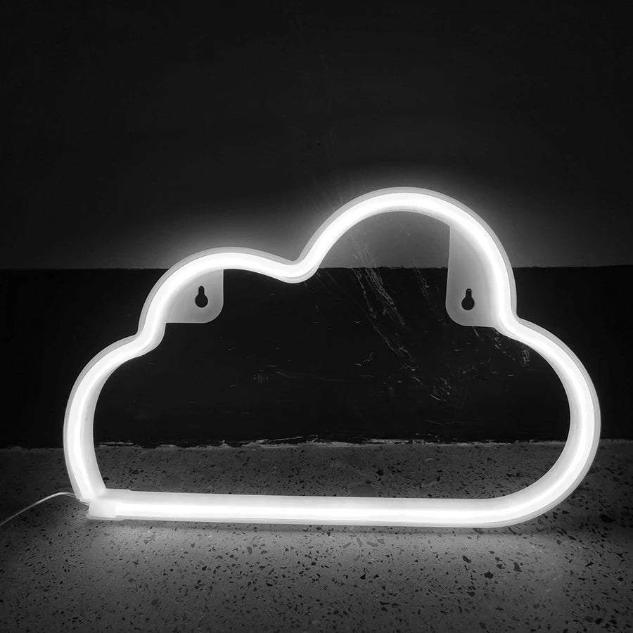 Cloud Sign Neon Light - White - VITALS Demo Store