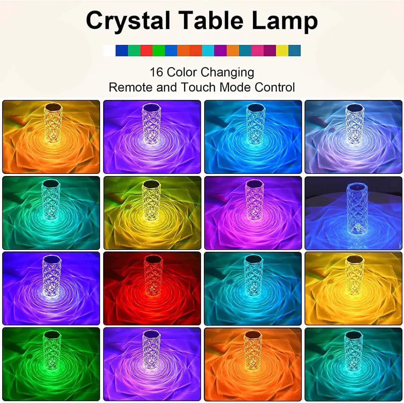 Rechargeable 16 Colors RGB Rose LED Night Light - VITALS Demo Store