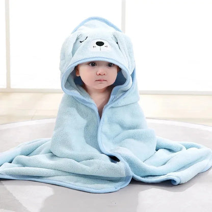 Cartoon Baby Hooded Towel - blue dog - VITALS Demo Store